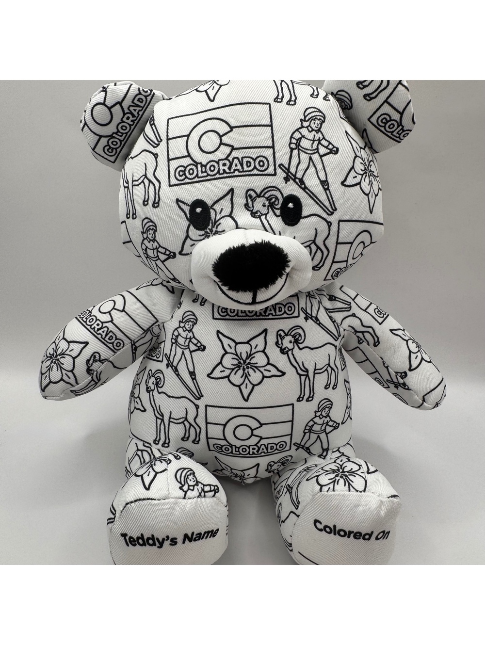 Plushology Colorado Color Me Plush 8.5" Teddy Bear Washable NEW w/o Tags